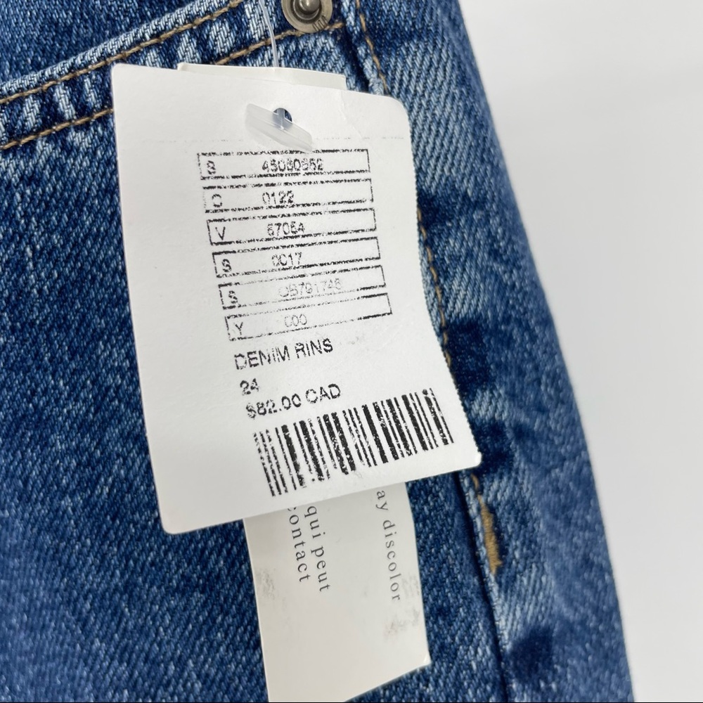 BDG NWT URBAN OUTFITTERS HIGH RISE BLUE BUTTON DOWN LEG JEANS 24 - Picture 6 of 10